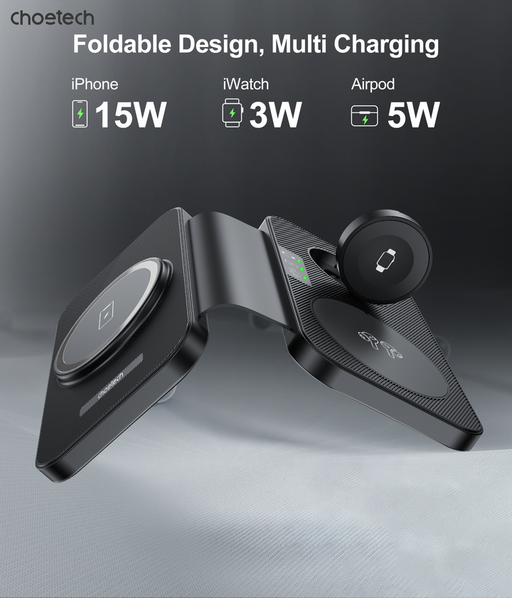 3-in-1 Magnetic Foldable Wireless Charger