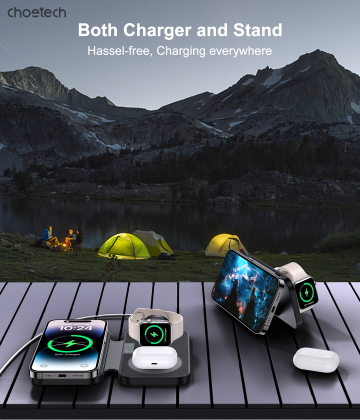 3-in-1 Magnetic Foldable Wireless Charger